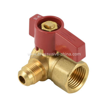 Brass angle type gas ball valve